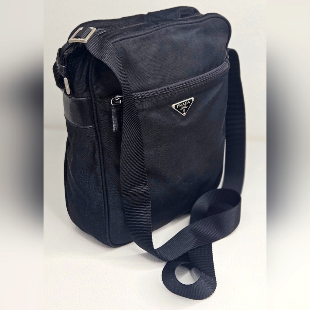 Authentic Prada Nero Tessuto Crossbody Bag